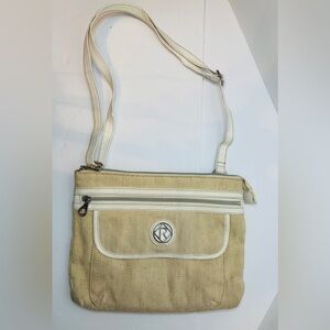 RELIC Tan and Cream Tweed Crossbody Purse Shoulder Bag